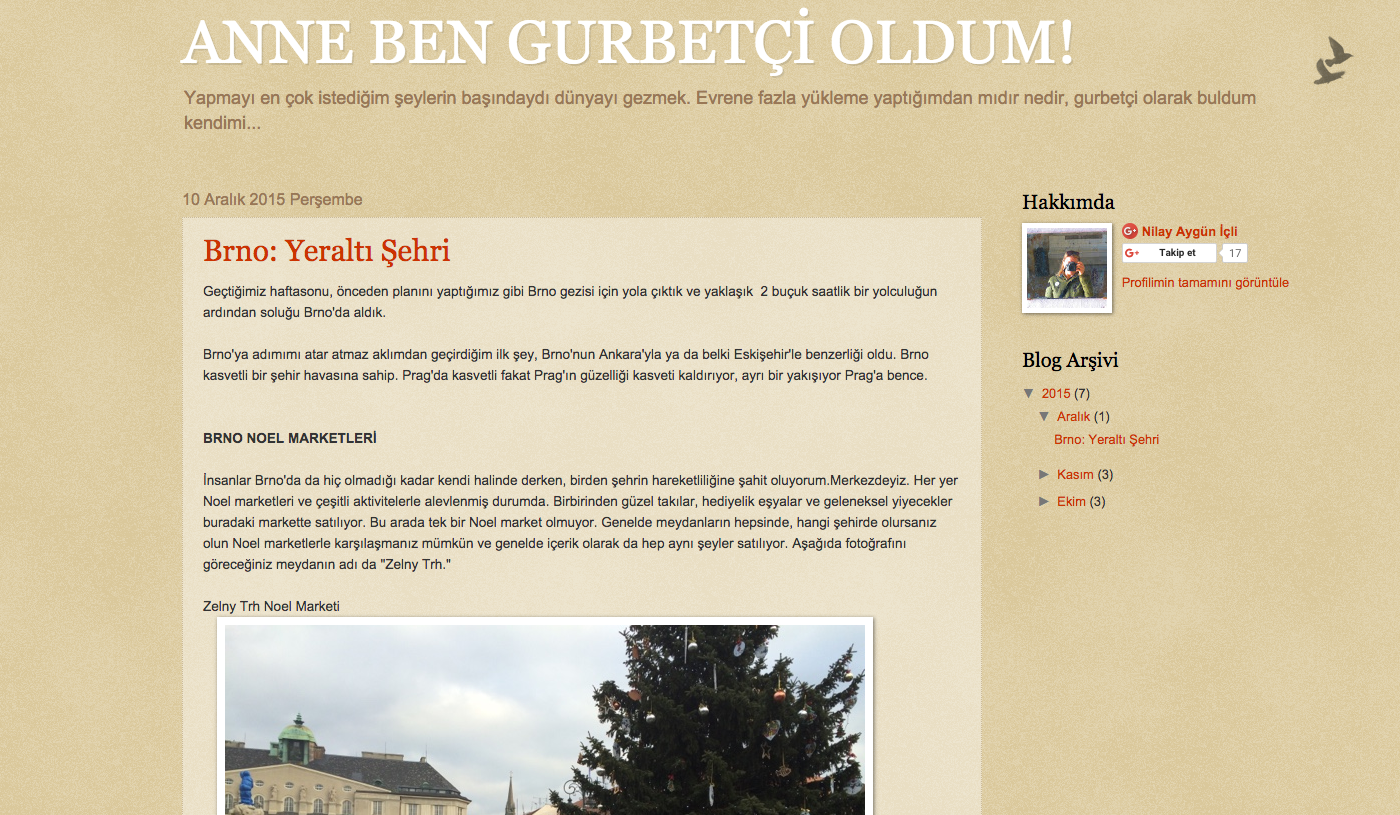 Anne Ben Gurbetçi Oldum