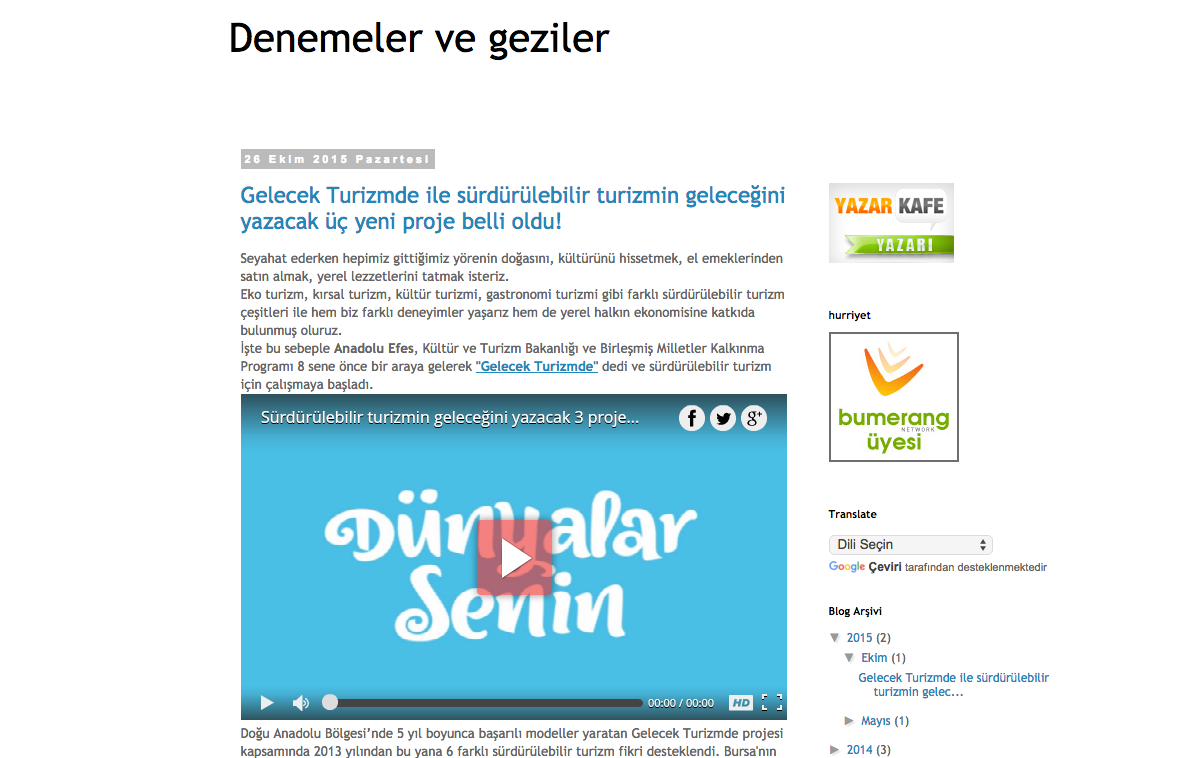 Denemeler ve Geziler Denemeler ve Geziler