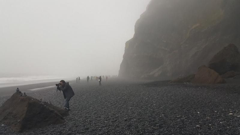 black sand beach