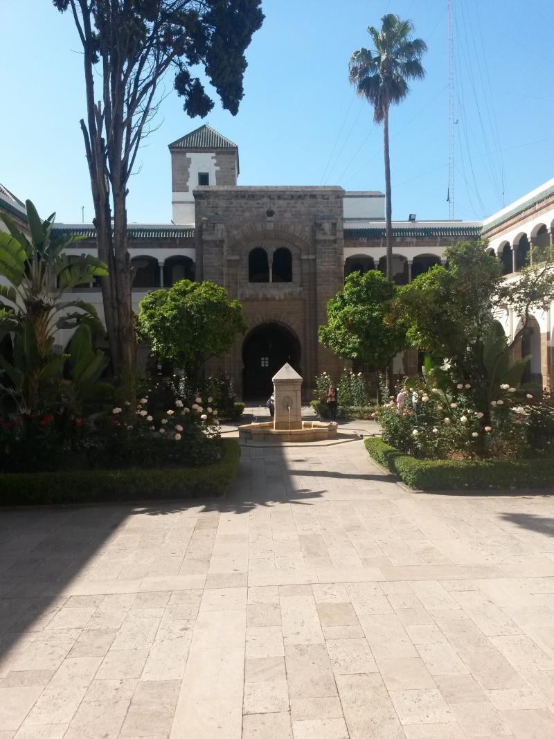 Hükümet binasının bahçesi.