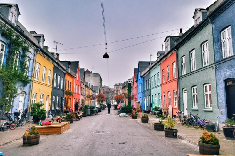 Ostebro mahallesinde bir cadde