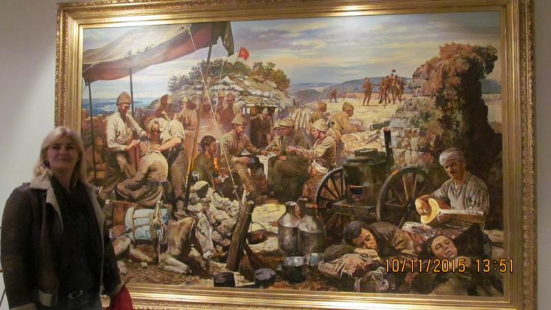 Burada bize bir sürpriz oldu.Eşim bu resmi kitre kabartma olarak yapmıştı.