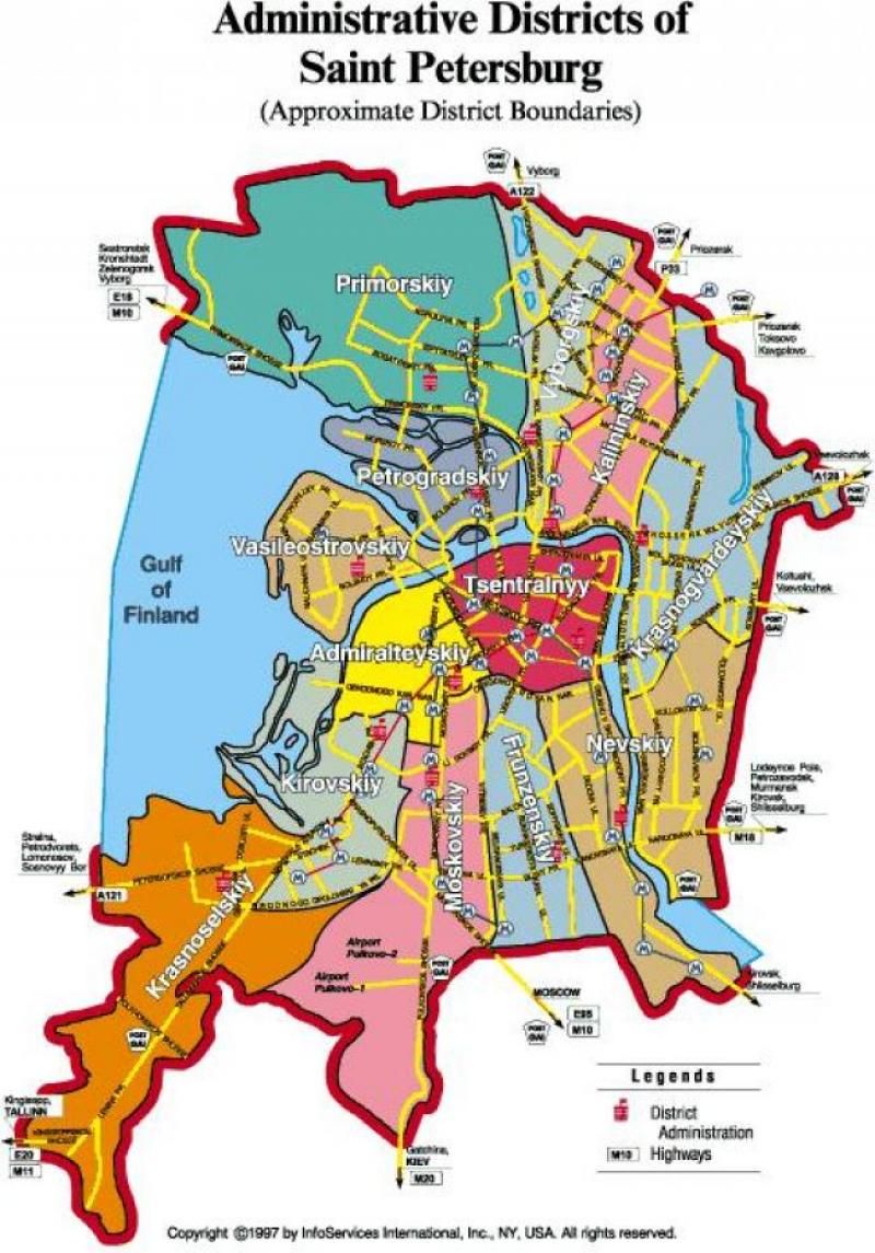 Карта спб с улицами с районами