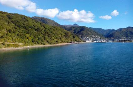 Arriving Picton Coast South Island NZ 