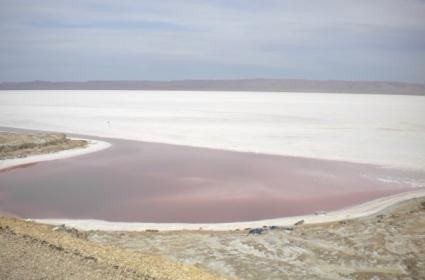 Matmata yakınlarında pembe tuz gölü 