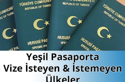 Yeşil Pasaporta Vize İstemeyen ve İsteyen Ülkeler Listesi 